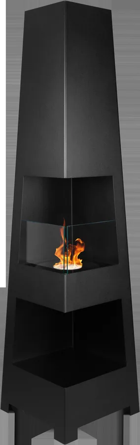 Biofireplace Freestanding Pyramid Garden Black