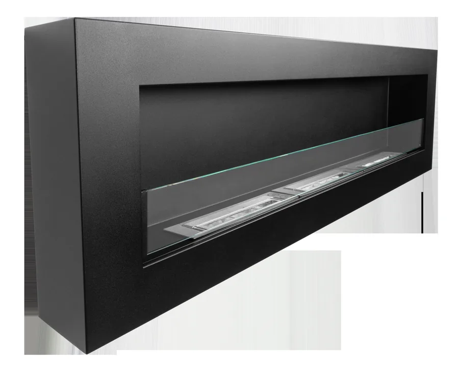 Biofireplace Hanging 1200x400 BOX Black with Glass 3x235BD