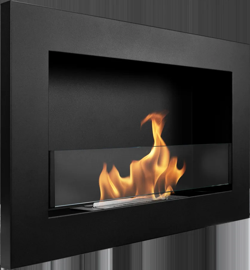 Biofireplace Hanging 650x400 Slim Black with Opening Glass