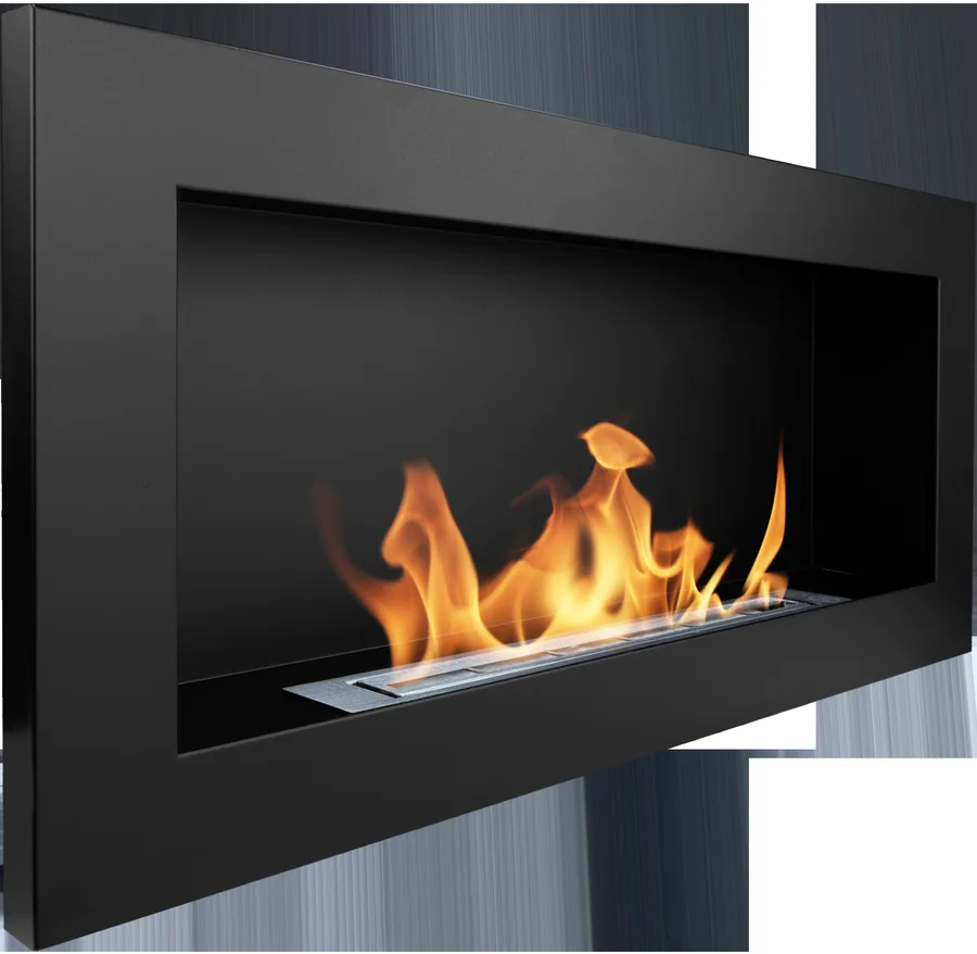Biofireplace Hanging 900x400 Black Structural Matte