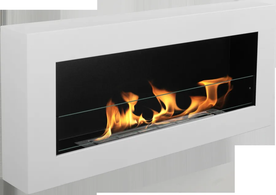 Biofireplace Hanging 900x400 BOX White with Opening Glass