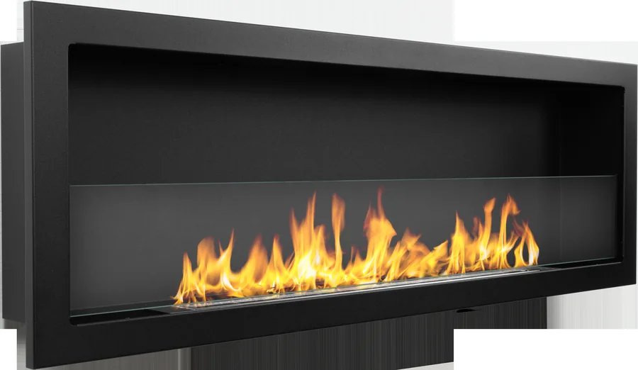 Biofireplace Hanging S-LINE 1200x400 Black with Glass FURORE 120