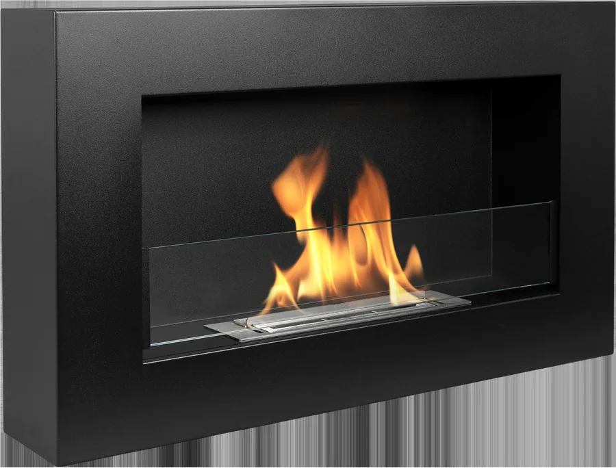 Biofireplace Hanging with Glass 650x400 BOX Black