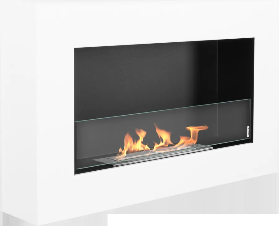 Biofireplace Hanging with Glass 650x400 BOX White