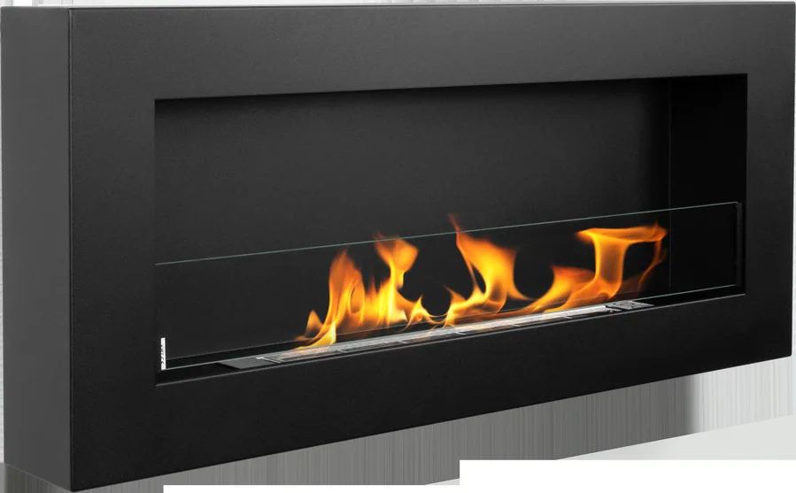 Biofireplace Hanging with Glass 900x400 Box Black