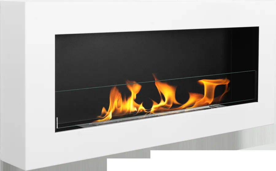 Biofireplace Hanging with Glass 900x400 Box White