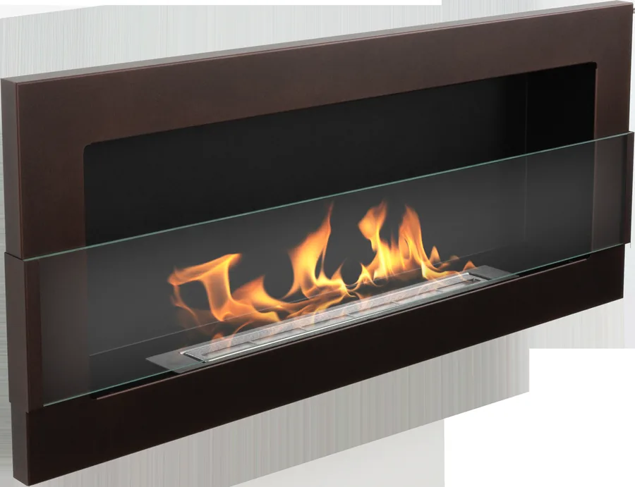 Biofireplace Hanging with Glass 900x400 Brown