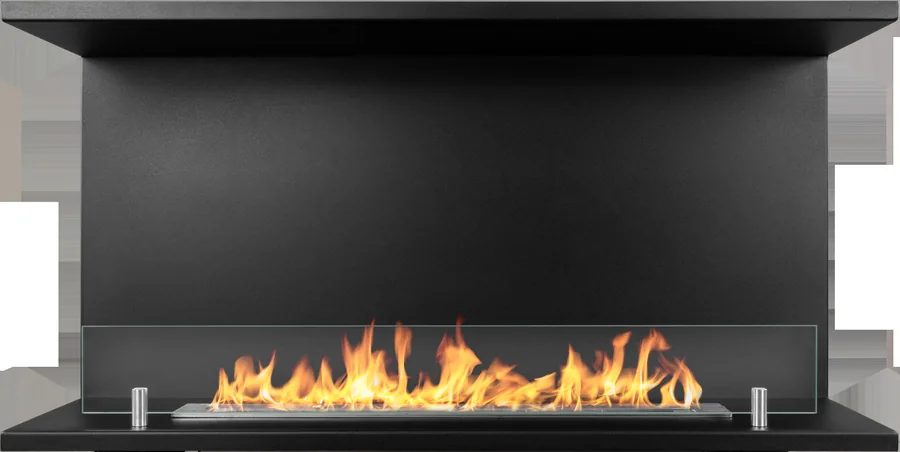 Biofireplace Three-Sided Open 900 with Glass TREVI 90